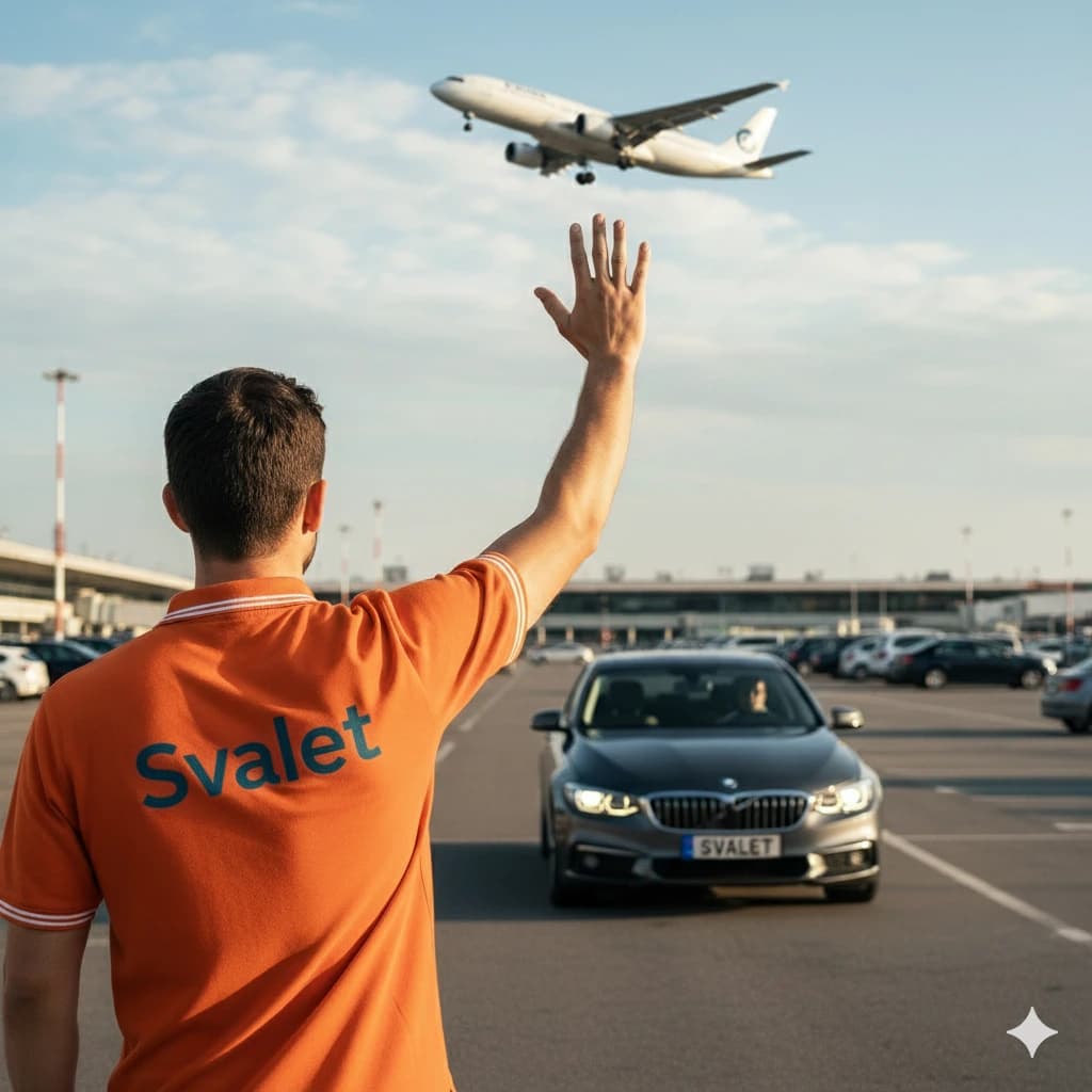 Valet SVALET dans le parking de l'aéroport